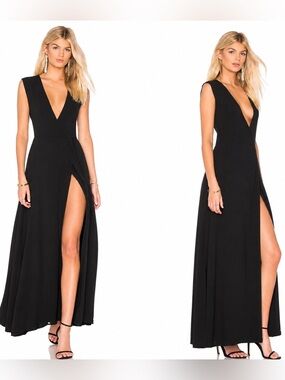 Yumi Kim Women Swept Away Maxi Dress Black Sleeveless Wrap Size XXS NWOT